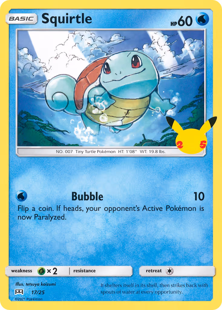 Squirtle 17/25 Pokemon card