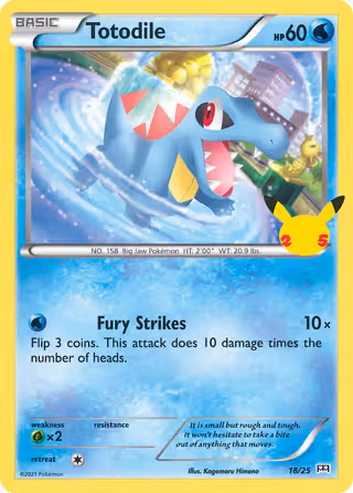 Totodile 18/25 Pokemon card