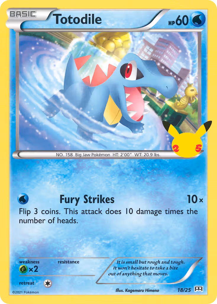 Totodile 18/25 Pokemon card