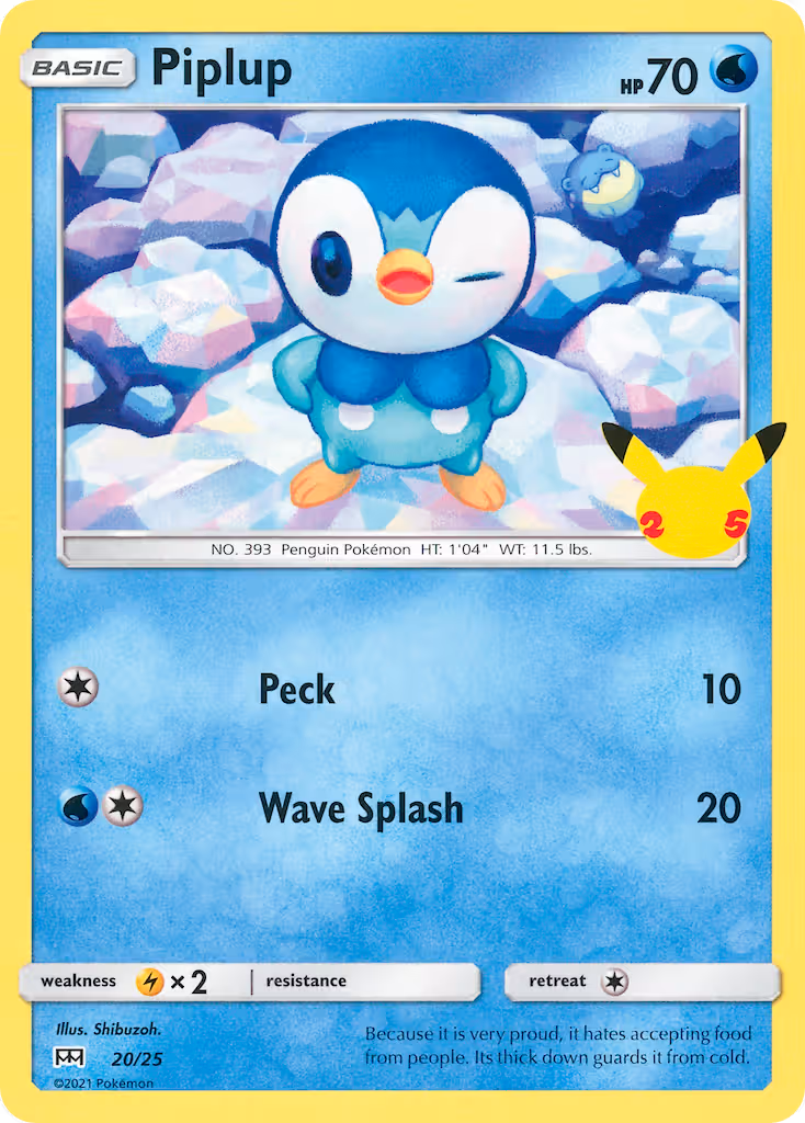 Piplup 20/25 Pokemon card