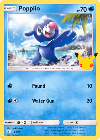 Popplio 23/25 Pokemon card