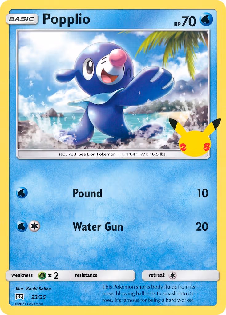 Popplio 23/25 Pokemon card