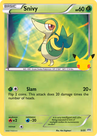 Snivy 5/25 Pokemon card