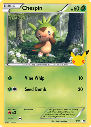 Chespin 6/25 Pokemon card