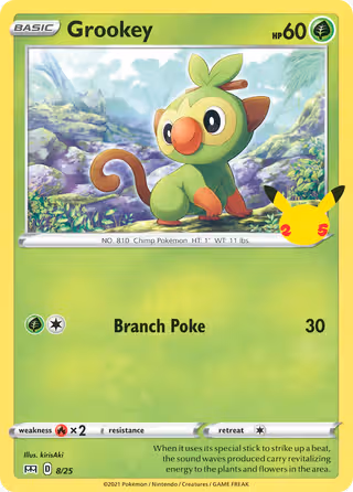 Grookey 8/25 Pokemon card