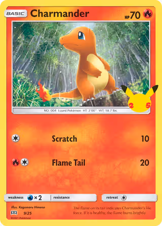 Charmander 9/25 Pokemon card