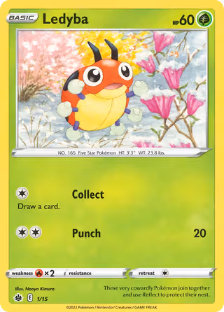Ledyba 1/15 Pokemon card
