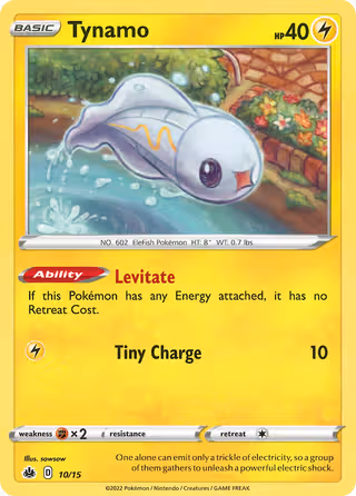 Tynamo 10/15 Pokemon card