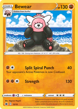 Bewear 12/15 Pokemon card
