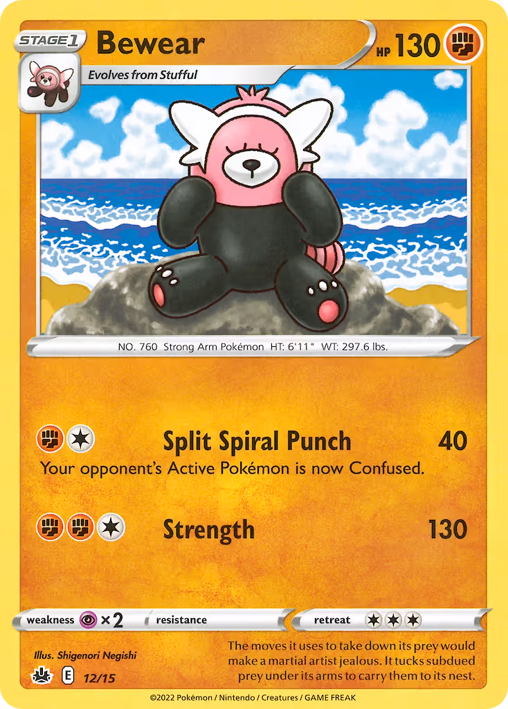 Bewear 12/15 Pokemon card