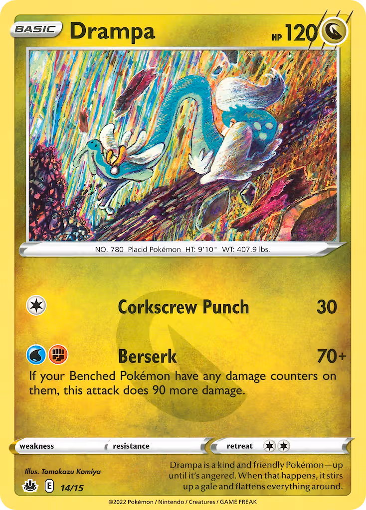 Drampa 14/15 Pokemon card