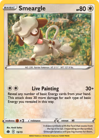 Smeargle 15/15 Pokemon card