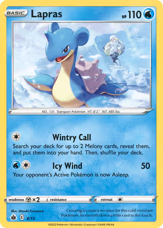 Lapras 6/15 Pokemon card
