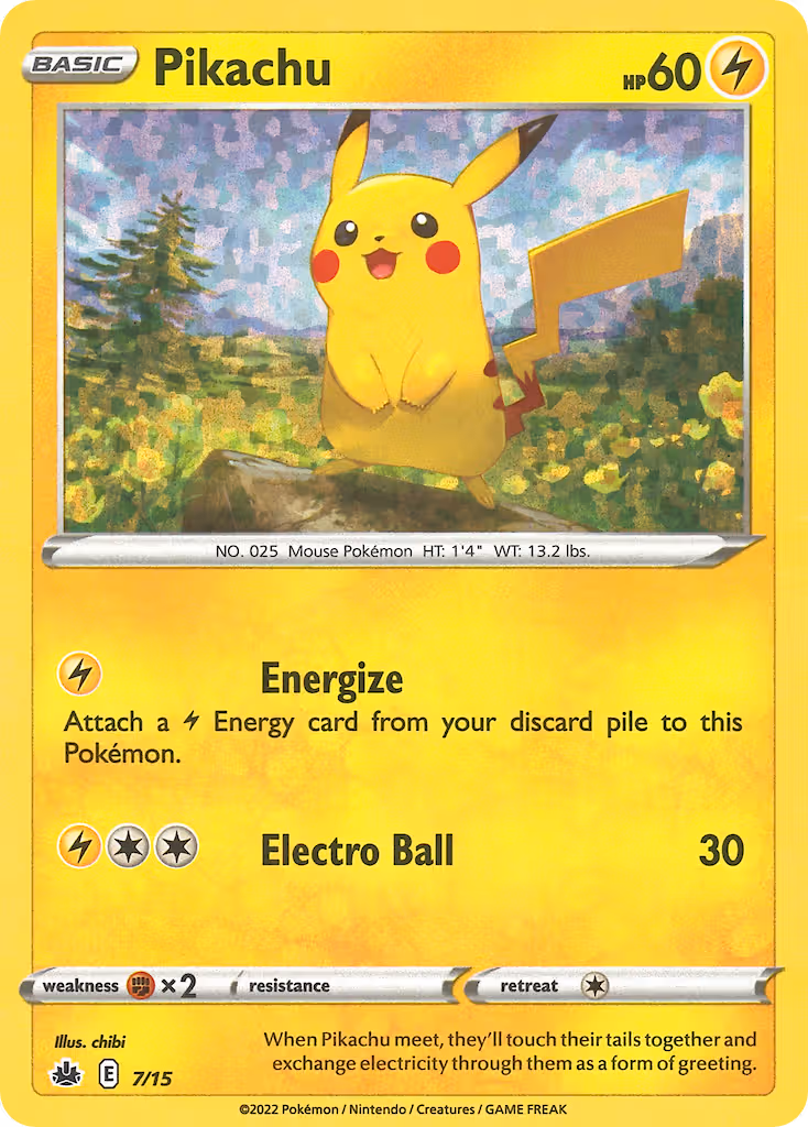 Pikachu 7/15 Pokemon card