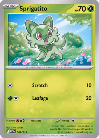 Sprigatito 1/15 Pokemon card