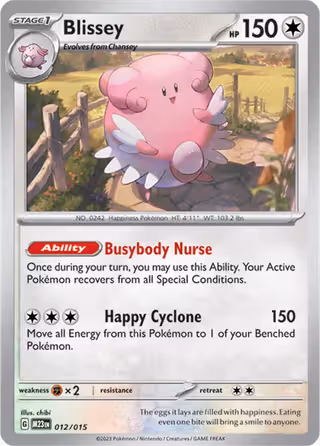 Blissey 12/15 Pokemon card