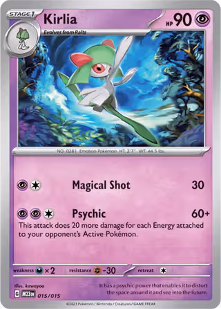 Kirlia 15/15 Pokemon card