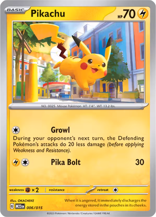 Pikachu 6/15 Pokemon card