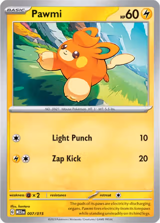 Pawmi 7/15 Pokemon card
