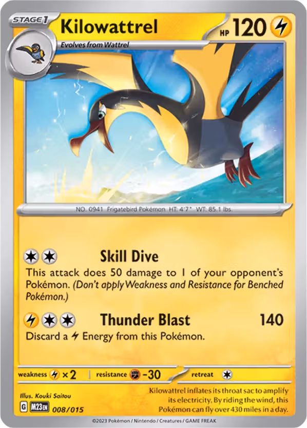 Kilowattrel 8/15 Pokemon card