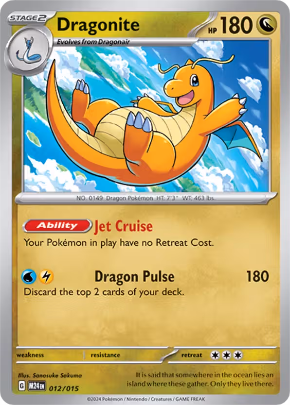 Dragonite 12/15 Pokemon card