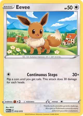 Eevee 13/15 Pokemon card