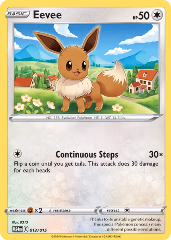 Eevee 13/15 Pokemon card