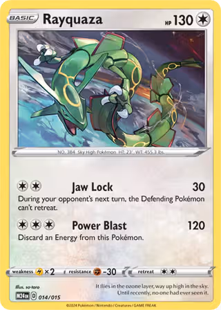 Rayquaza 14/15 Pokemon card