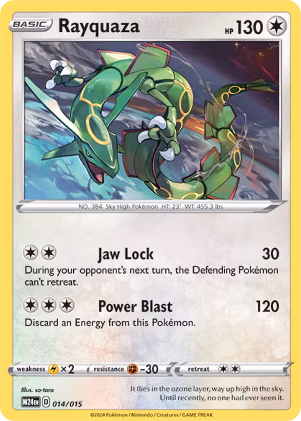 Rayquaza 14/15 Pokemon card