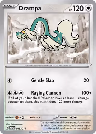 Drampa 15/15 Pokemon card