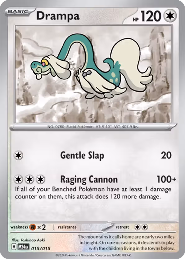 Drampa 15/15 Pokemon card