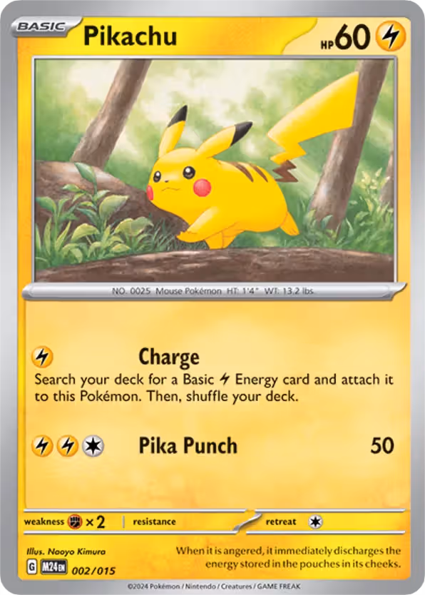 Pikachu 2/15 Pokemon card