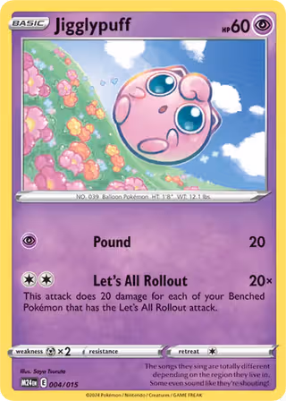 Jigglypuff 4/15 Pokemon card