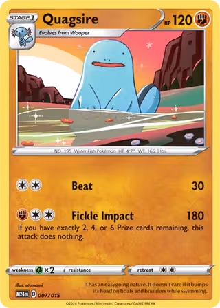 Quagsire 7/15 Pokemon card