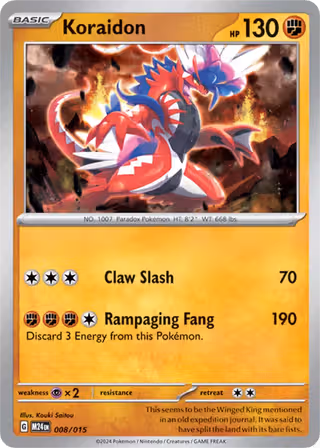 Koraidon 8/15 Pokemon card