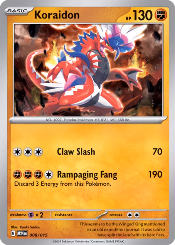 Koraidon 8/15 Pokemon card