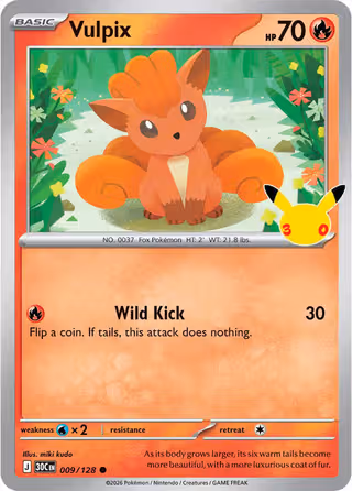 Vulpix 9/128 Pokemon card