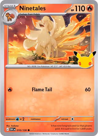 Ninetales 10/128 Pokemon card