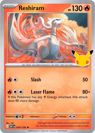 Reshiram 14/128 Pokemon card