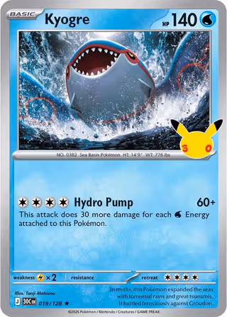 Kyogre 19/128 Pokemon card