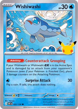 Wishiwashi 22/128 Pokemon card