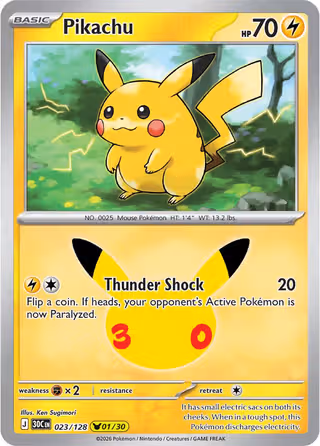 Pikachu 23/128 Pokemon card