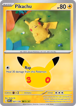 Pikachu 27/128 Pokemon card