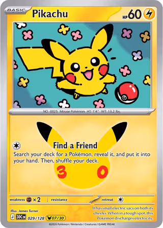 Pikachu 29/128 Pokemon card