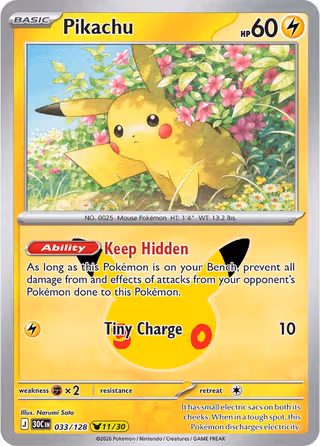 Pikachu 33/128 Pokemon card