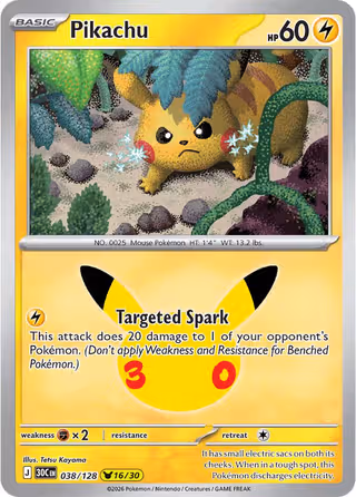 Pikachu 38/128 Pokemon card