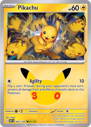 Pikachu 44/128 Pokemon card