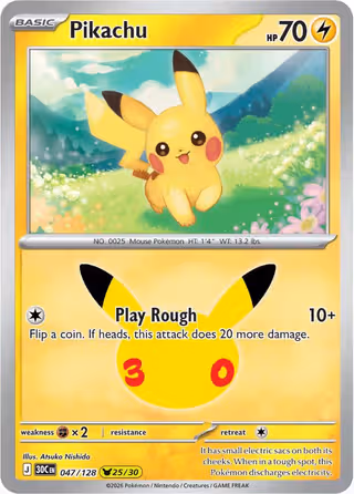 Pikachu 47/128 Pokemon card