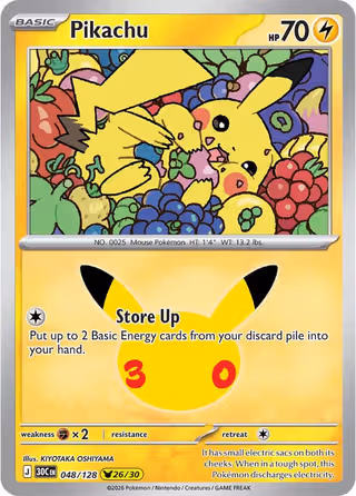 Pikachu 48/128 Pokemon card