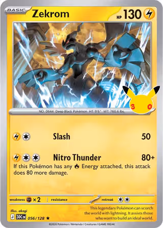 Zekrom 56/128 Pokemon card